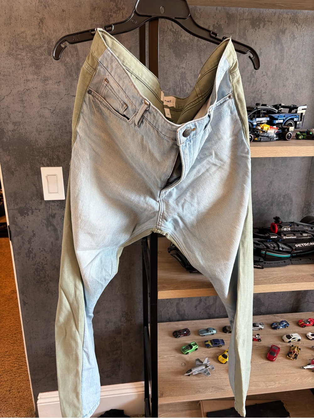 Women’s FRAME Two-Tone Green & Light Blue Jeans